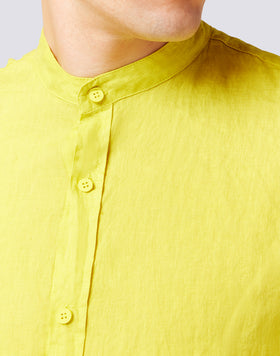 LINEN SHIRT WITH MANDARIN COLLAR