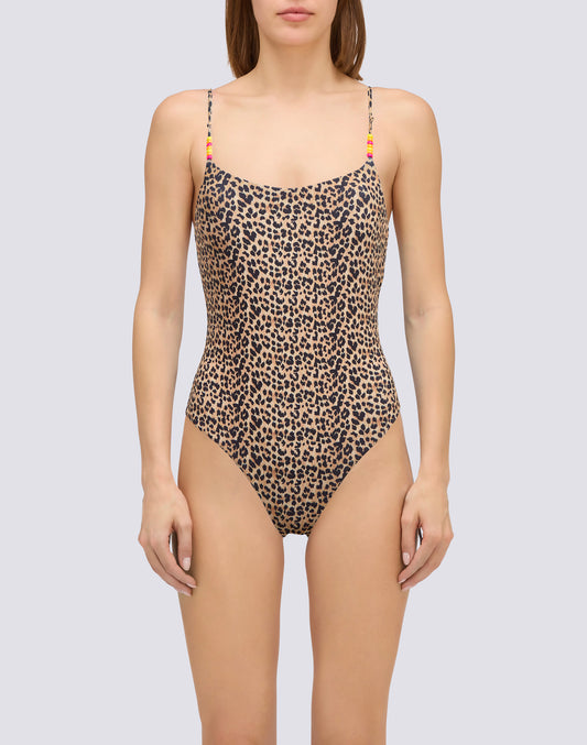 SWEET LEOPARD PRINT ONE-PIECE SWIMSUIT