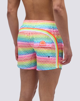 SHORT SWIMSUIT WITH ELASTIC WAIST AND STARDUST PRINT