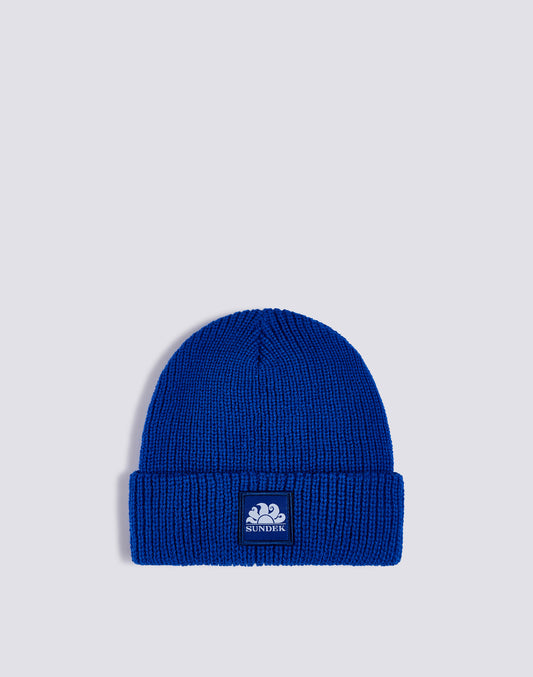 RIBBED CHILD'S HAT WITH LOGO