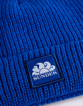 RIBBED CHILD'S HAT WITH LOGO