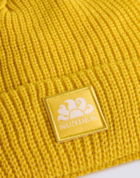 RIBBED CHILD'S HAT WITH LOGO