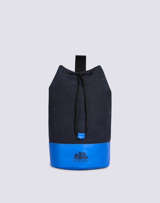 COTTON SHOULDER BAG WITH CONTRASTING COLOURS
