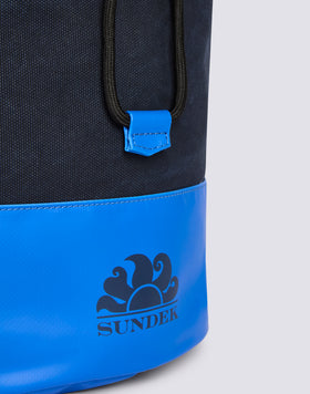 COTTON SHOULDER BAG WITH CONTRASTING COLOURS