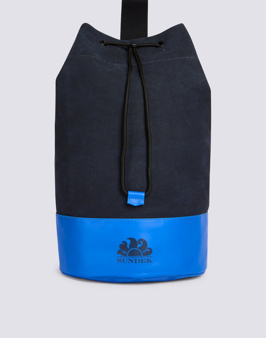 COTTON SHOULDER BAG WITH CONTRASTING COLOURS
