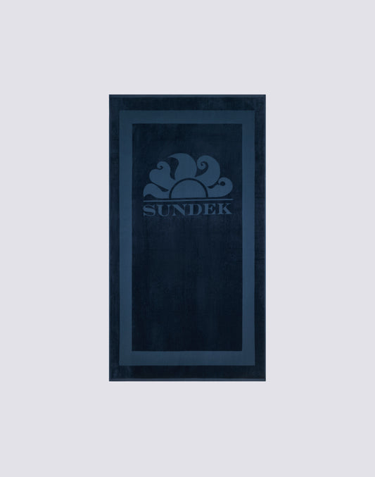 JACQUARD TERRY TOWEL WITH LOGO AND FRAME