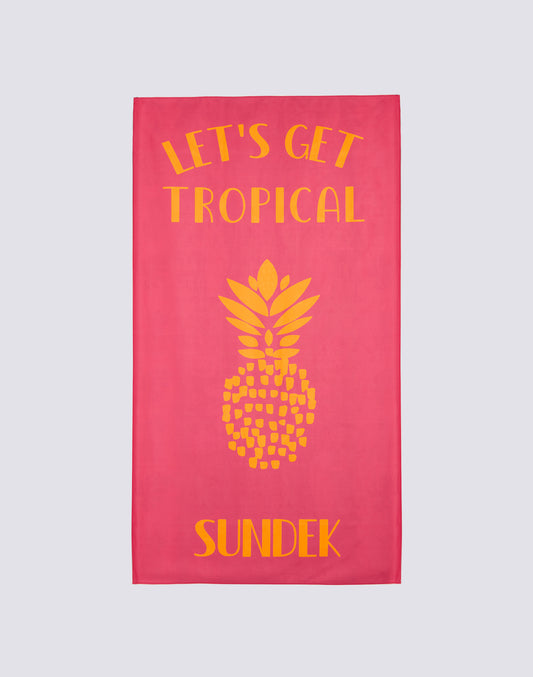 RECYCLED LIGHTWEIGHT MICROFIBRE TOWEL WITH TROPIC SALAD PRINT