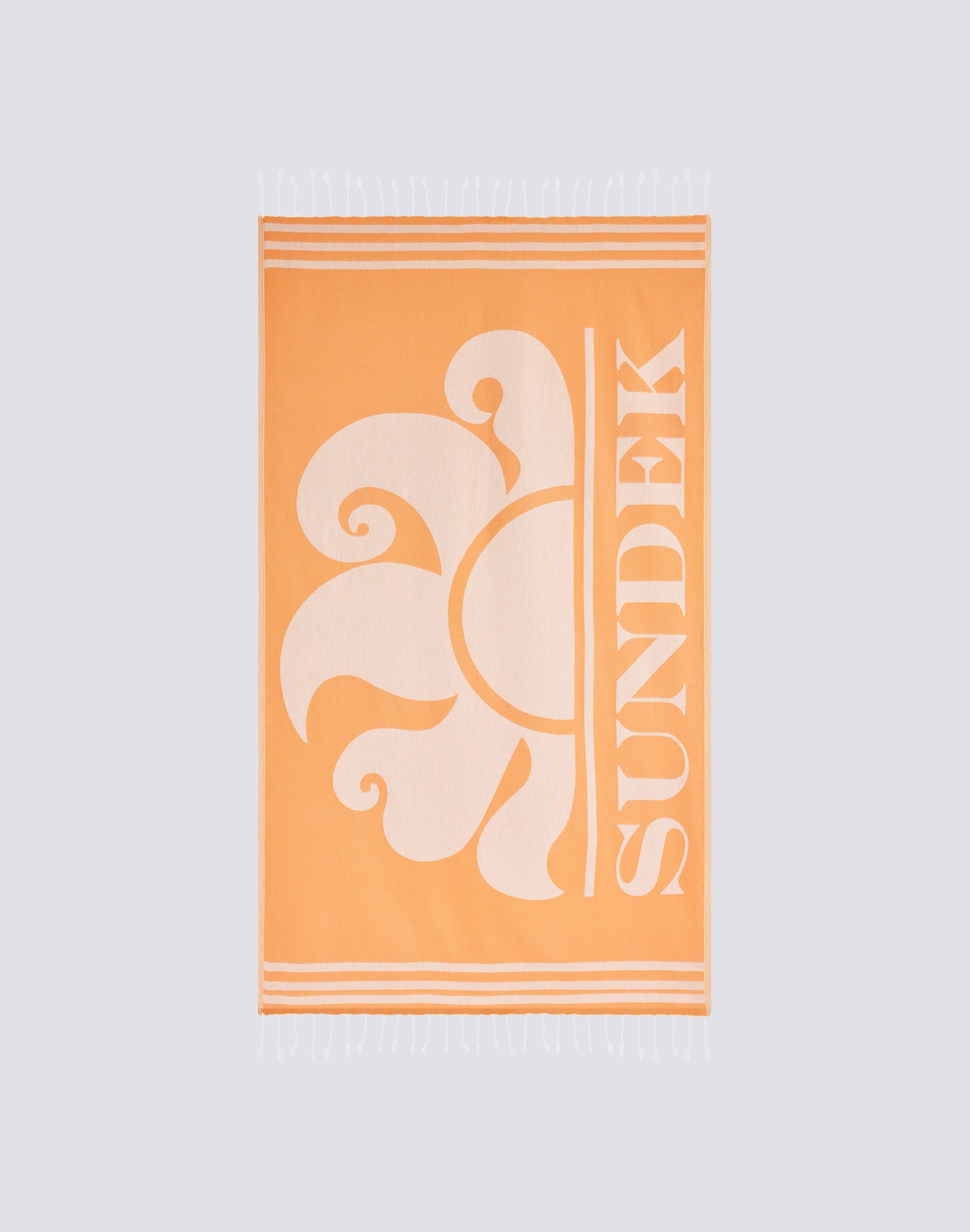 FOUTA JACQUARD BEACH TOWEL WITH LOGO