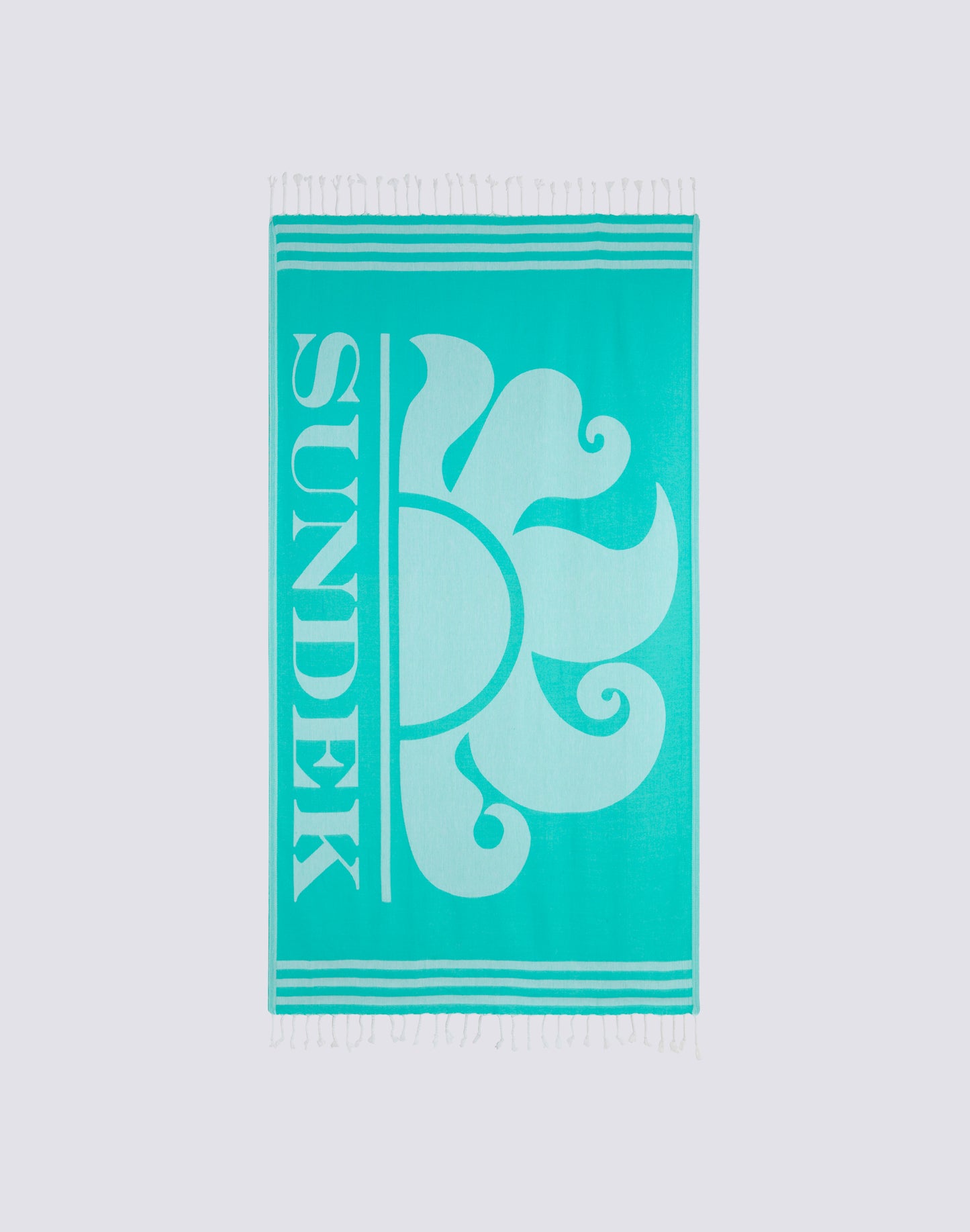 FOUTA JACQUARD BEACH TOWEL WITH LOGO