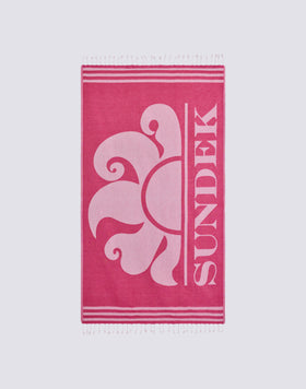 JACQUARD FOUTA BEACH TOWEL WITH LOGO