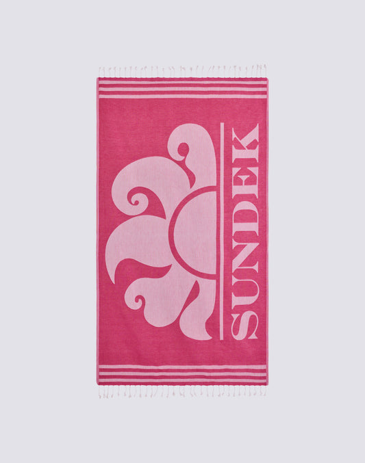 JACQUARD FOUTA BEACH TOWEL WITH LOGO