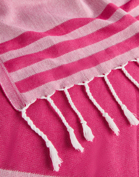 JACQUARD FOUTA BEACH TOWEL WITH LOGO