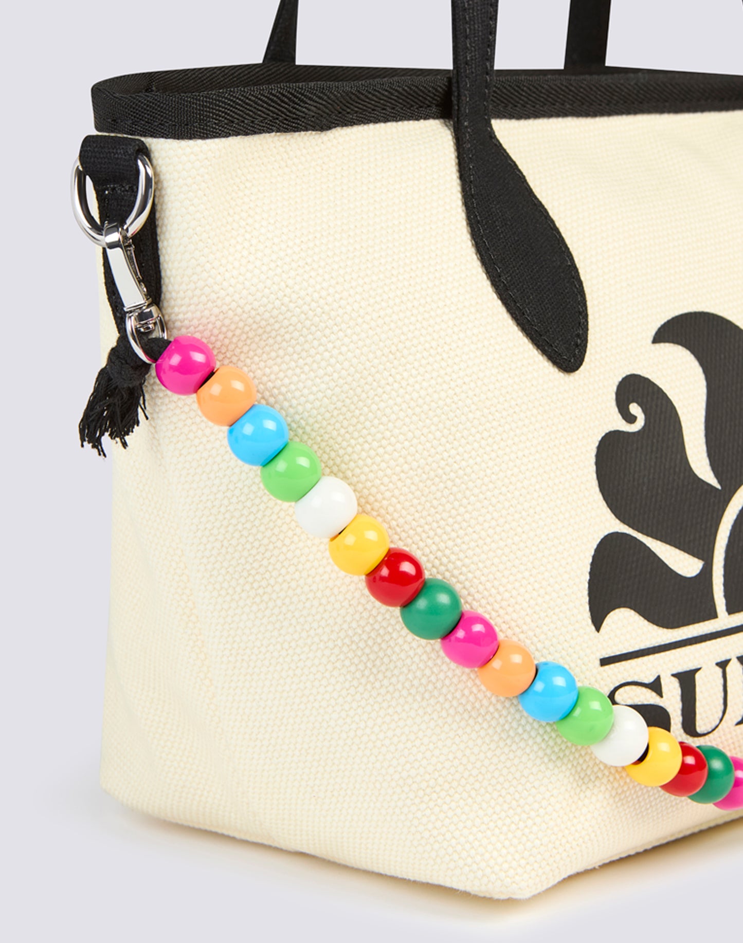 JANE - SMALL TOTE BAG WITH RAINBOW BEADS