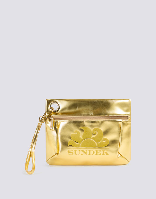 LAMINATED CLUTCH BAG WITH LOGO