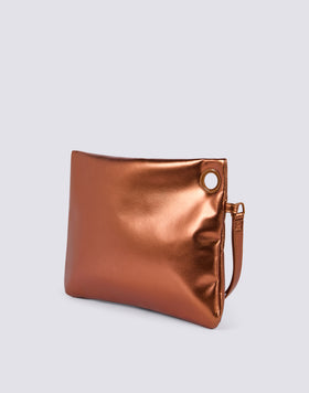 LAMINATED CLUTCH BAG WITH LOGO