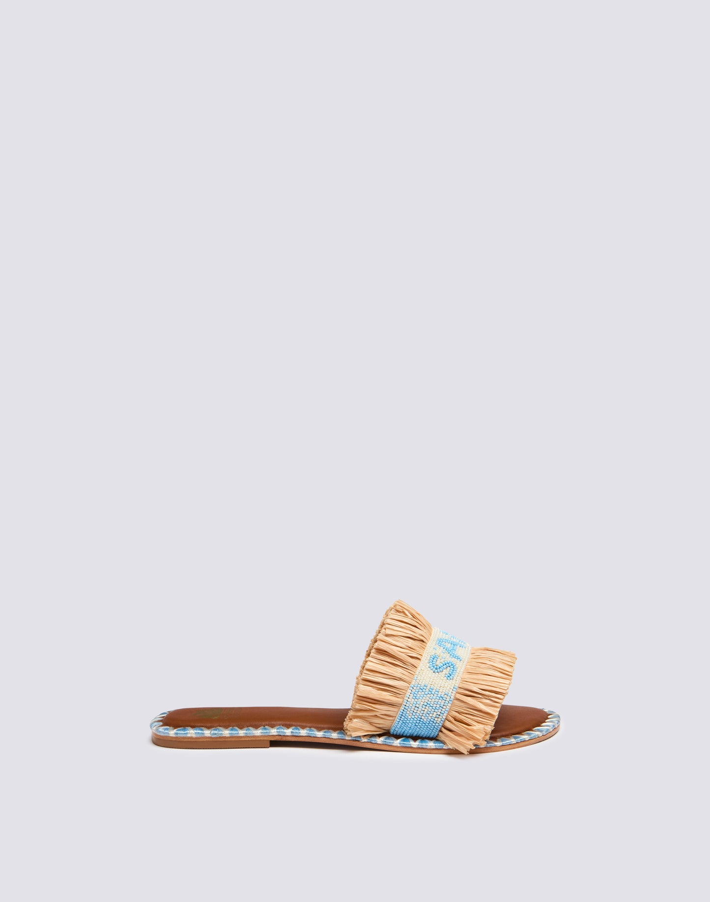 LOW-BAND SLIPPERS WITH BEADS AND RAFFIA SAINT TROPEZ