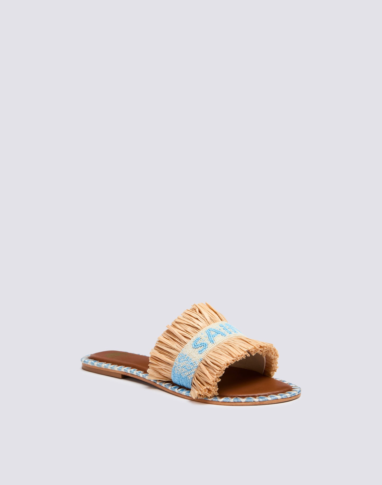 LOW-BAND SLIPPERS WITH BEADS AND RAFFIA SAINT TROPEZ