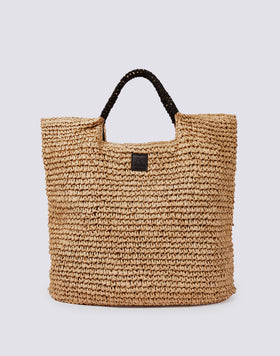 LARGE WOVEN PAPER STRAW BAG