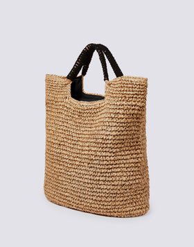 LARGE WOVEN PAPER STRAW BAG