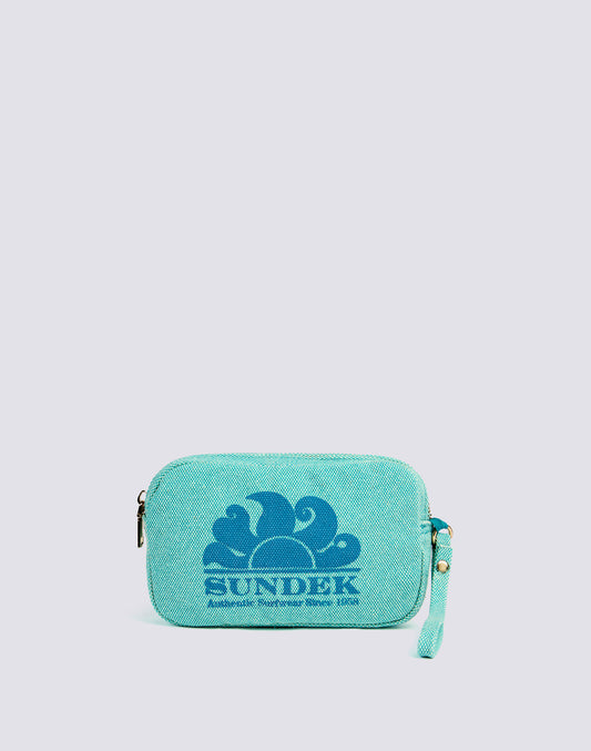 STONE WASHED EFFECT CLUTCH BAG