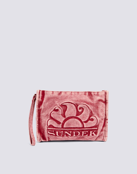 YARN-DYED COTTON CANVAS CLUTCH BAG