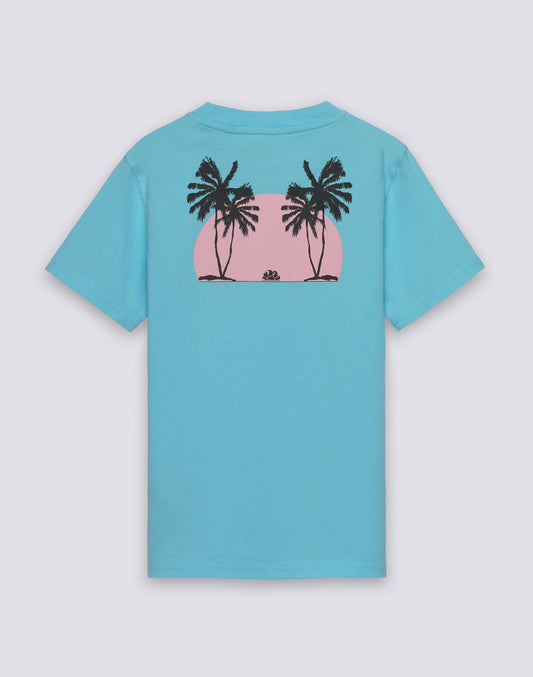 BOYS' SHORT-SLEEVED T-SHIRT WITH TRIPPING PALM PRINT