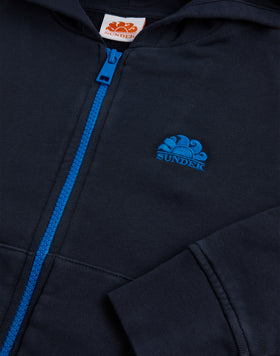 SWEATSHIRT WITH POUCH POCKET AND CENTRAL FULL ZIP
