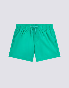 BOYS' SHORT SWIMSHORTS WITH ELASTICATED WAIST AND CRINKLED FABRIC