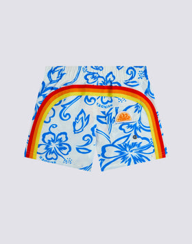 COSTUME DA BAGNO CORTO BAMBINO CON VITA ELASTICATA STAMPA ARCHIVE HIBISCUS SK23
