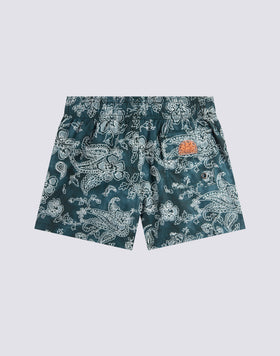 COSTUME DA BAGNO CORTO BAMBINO VITA ELASTICATA STAMPA HIBI PAISLEY IN POLY RICICLATO
