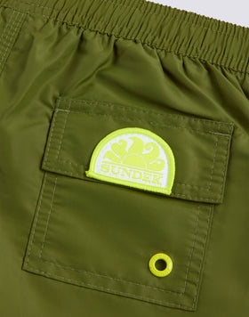 ICONIC TAFFETA SHORT-LENGTHS SWIMSHORTS WITH ELASTICATED WAIST AND PIPING