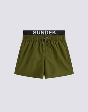 SWIMSUIT WITH ELASTIC LOGO LIGHT POLY