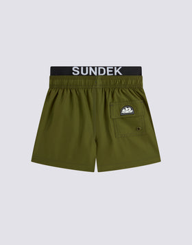 SWIMSUIT WITH ELASTIC LOGO LIGHT POLY