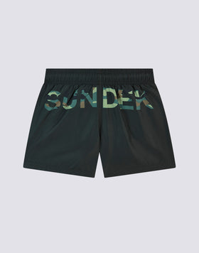 STRETCH WAIST SWIM TRUNKS