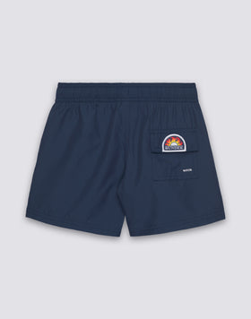 REPREVE® RECYCLED POLYESTER BOYS' SWIMSHORTS WITH TRICOLOUR DETAILS