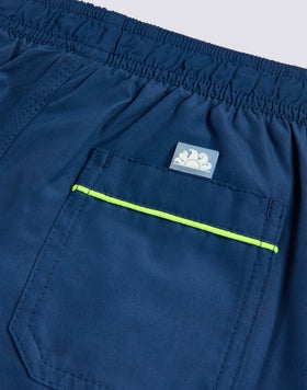 LONG BOYS' SWIMSUIT IN REPREVE® RECYCLED POLYESTER WITH SIDE LETTERING
