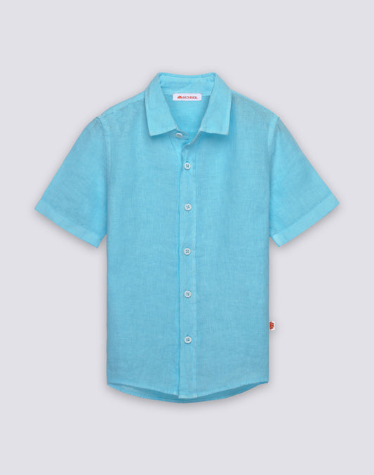 CAMICIA IN LINO DA BAMBINO A MANICA CORTA