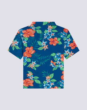 BOY'S BOWLING SHIRT WITH FLORAL PRINT