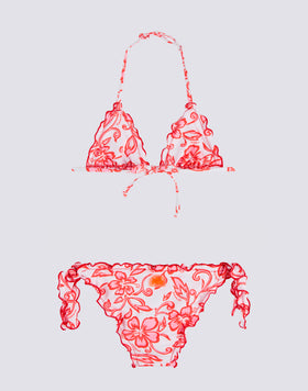 GIRLS' BIKINI WITH HIBISCUS SK23 PRINT