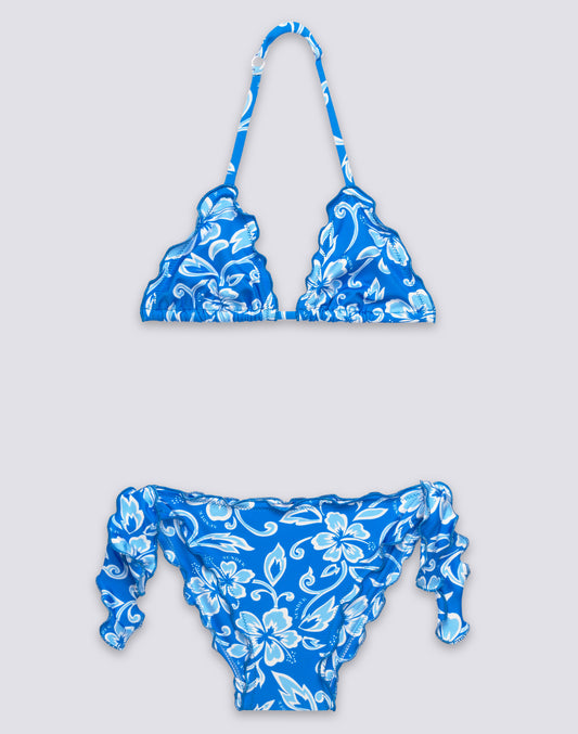 GIRLS' BIKINI WITH HIBISCUS SK23 PRINT