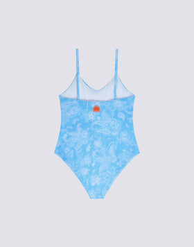 HIBI PAISLEY PATTERN GIRLS' ONE-PIECE SWIMSUIT