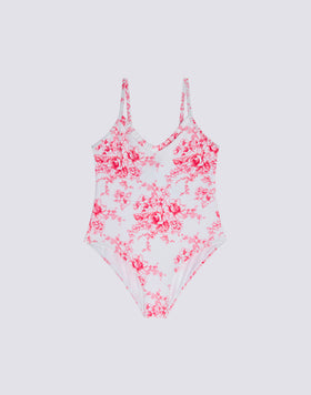 ROSE DE JOIE PRINT GIRLS' ONE-PIECE SWIMSUIT