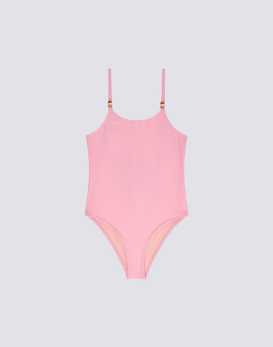 GIRLS' ONE-PIECE SWIMSUIT WITH BEADS