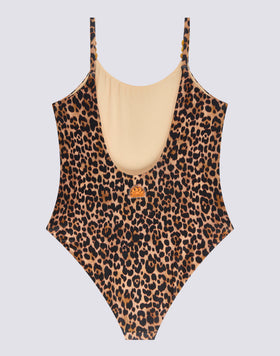 LEOPARD PRINT GIRLS' ONE-PIECE SWIMSUIT