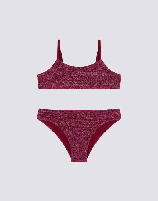 BIKINI WITH BANDEAU TOP AND FIXED BOTTOM