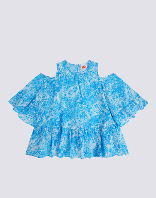 SHORT DRESS WITH FLEUR DE JOIE PRINT