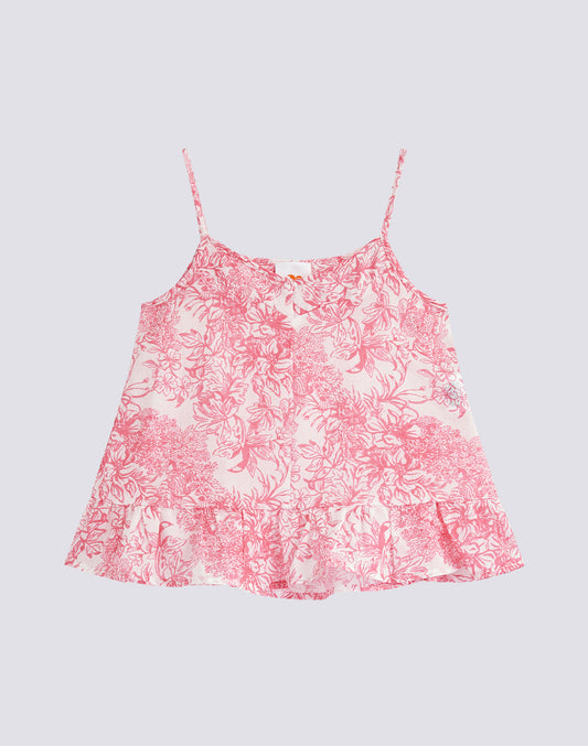 TOP WITH LACES WITH FLEUR DE JOIE PRINT