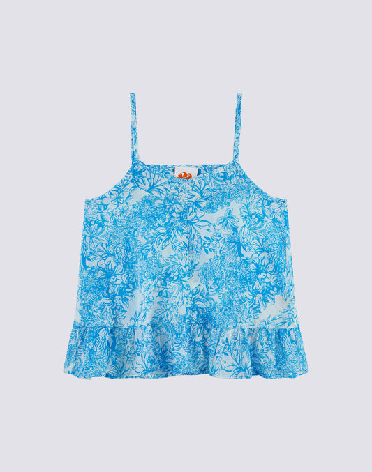 TOP WITH LACES WITH FLEUR DE JOIE PRINT