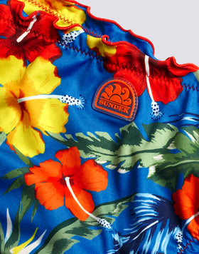 BLUE FLORAL MASTERPIECE PRINT GIRL BIKINI