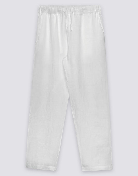 MEN'S ELASTIC WAISTED LINEN TROUSERS